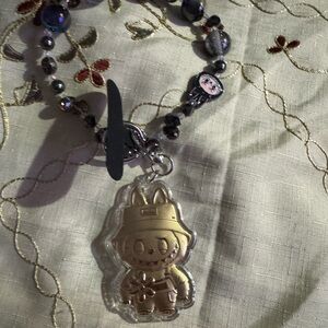 Labu Cartoon Character phone chain with Beaded Strap